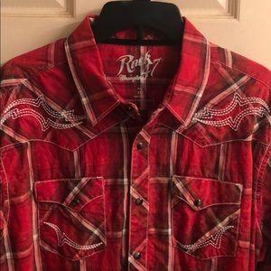 Men’s western rock snap long sleeve shirt